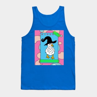 Halloween Goose Witch Conjuring Up Duck Tank Top